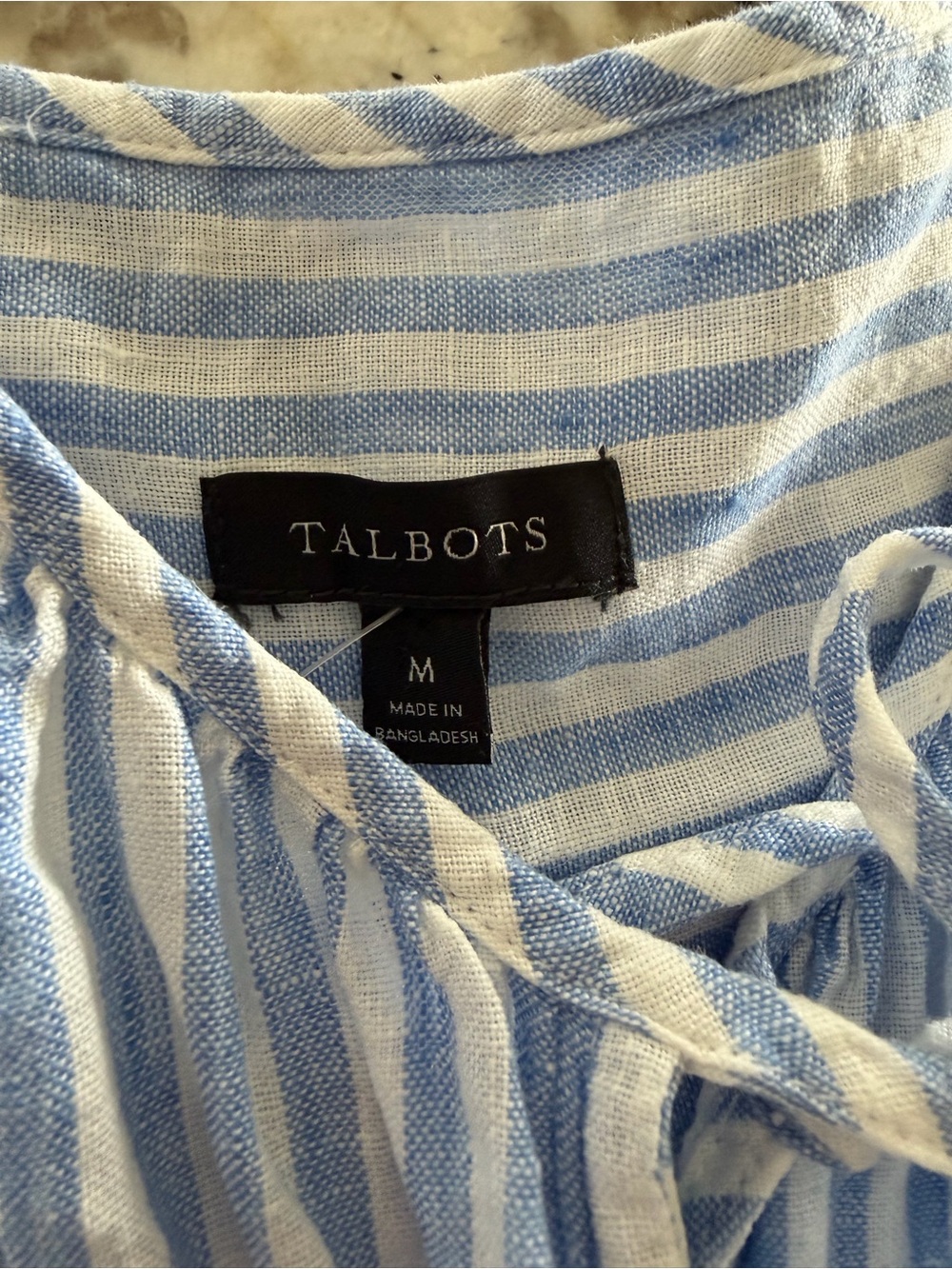 Talbots LINEN SWING DRESS - SURF STRIPE medium - Picture 4 of 8